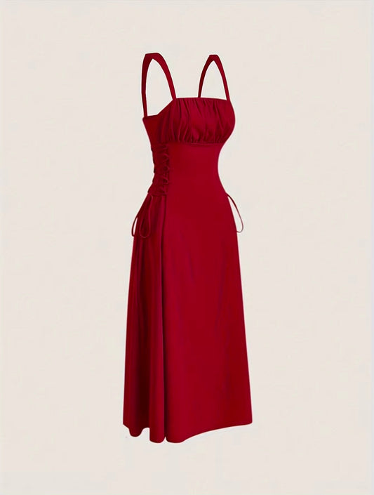 ELEGANT RED MIDI DRESS